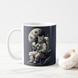 Astronaut Kat Met Kopje Koffie Koffiemok