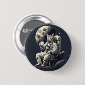 Astronaut Kat Met Kopje Koffie Ronde Button 5,7 Cm (Voorkant /achterkant)