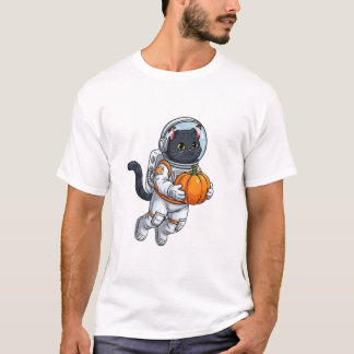 Astronaut Kat met Pompoen T-shirt