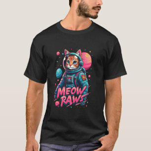 Astronaut Kat Miauwt Raws Ruimte Kat Grafisch voor T-shirt