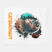 Astronaut kat of ruimtekat fleece deken (Voorkant (Horizontaal))