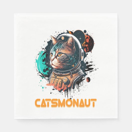 Astronaut kat of ruimtekat servet (Voorkant)
