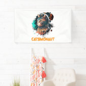 Astronaut kat of ruimtekat spandoek (Insitu)