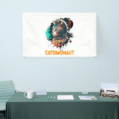 Astronaut kat of ruimtekat spandoek (Beurs)
