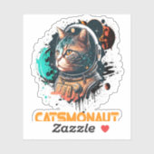Astronaut kat of ruimtekat sticker (Vel)