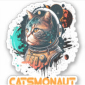 Astronaut kat of ruimtekat sticker (Voorkant)