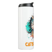 Astronaut kat of ruimtekat thermosbeker (Gedraaid links)