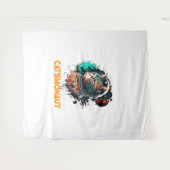 Astronaut kat of ruimtekat wandkleed (Voorkant (horizontaal))