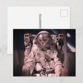 ASTRONAUT KAT RUIMTE ANSICHTKAART BRIEFKAART (Voorkant / Achterkant)