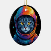Astronaut Kat Ruimte Grappige Kat Liefhebber Keramisch Ornament (Rechts)