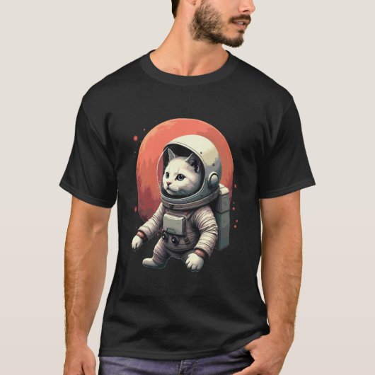 Astronaut Kat Ruimteliefhebber Astro T-shirt (Voorkant)