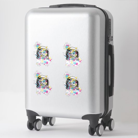 Astronaut Kat Sticker (Koffer)