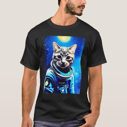 Astronaut kat Tee ruimte kat Tee voor mannen, vrou T-shirt (Voorkant)