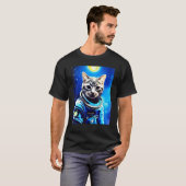 Astronaut kat Tee ruimte kat Tee voor mannen, vrou T-shirt (Voorkant volledig)