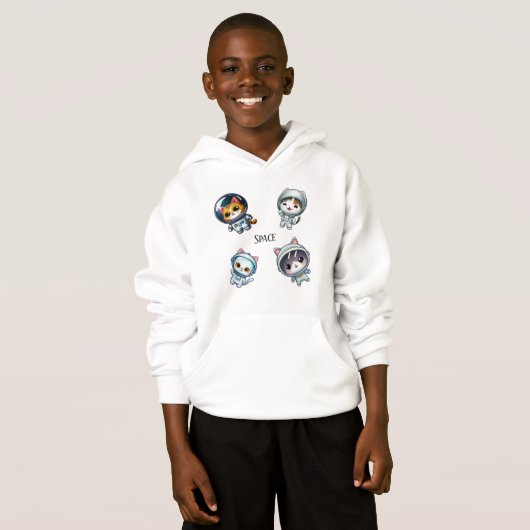 Astronaut katten in de ruimte met vrienden (Voorkant volledig)