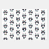 Astronaut katten in de ruimte met vrienden Schatti Inpakpapier Vel (Voorkant 2)