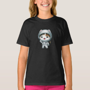Astronaut katten in de ruimte met vrienden t-shirt