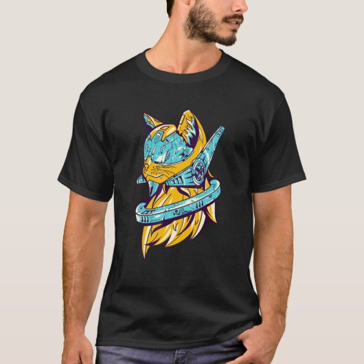 Astronaut Katten Kat Ruimte T-shirt (Voorkant)