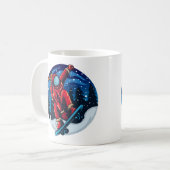 Astronaut Kerstman Met Skateboard Koffiemok (Voorkant links)