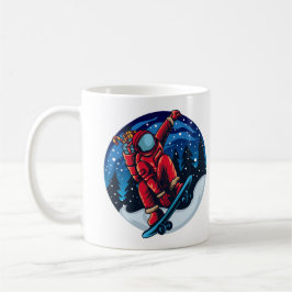 Astronaut Kerstman Met Skateboard Koffiemok