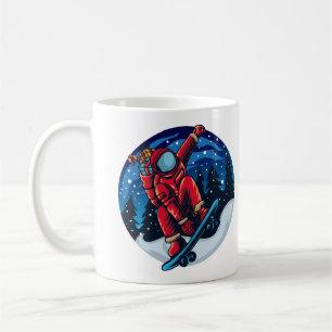 Astronaut Kerstman Met Skateboard Koffiemok