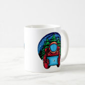 Astronaut Kerstman Met Tafel Koffiemok (Voorkant rechts)