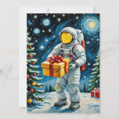 Astronaut Kerstviering Feestdagenkaart (Voorkant)