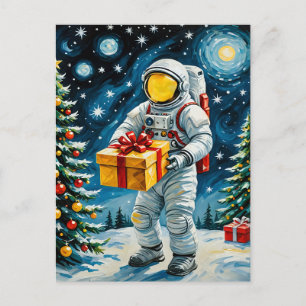 Astronaut Kerstviering Feestdagenkaart
