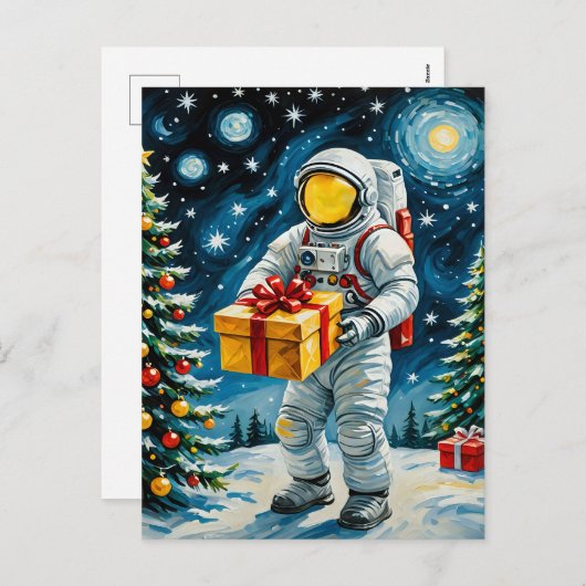 Astronaut Kerstviering Feestdagenkaart (Voorkant / Achterkant)