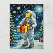 Astronaut Kerstviering Feestdagenkaart (Voorkant)