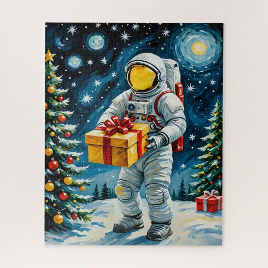Astronaut Kerstviering Legpuzzel (Verticaal)