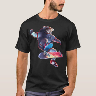 Astronaut Kickflip minimalistisch retro-ontwerp T-shirt