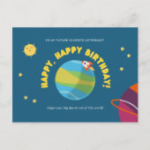 Astronaut Kids Birthday Briefkaart (Voorkant)