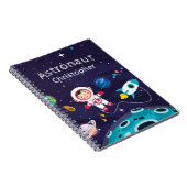 Astronaut kind op de maan, monogramme naam notitieboek (Rechterzijde)