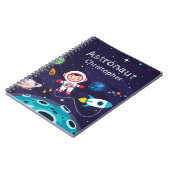 Astronaut kind op de maan, monogramme naam notitieboek (Linkerzijde)