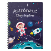 Astronaut kind op de maan, monogramme naam notitieboek (Voorkant)