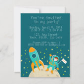 Astronaut kind op het verjaardagsfeestje van de ma kaart (Achterkant)