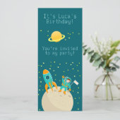 Astronaut kind op het verjaardagsfeestje van de ma kaart (Staand voorkant)