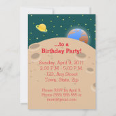 Astronaut kind op het verjaardagsfeestje van de ma kaart (Achterkant)