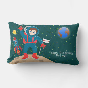 Astronaut kind op het verjaardagsfeestje van de ma kussen
