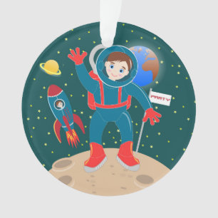 Astronaut kind op het verjaardagsfeestje van de ma ornament