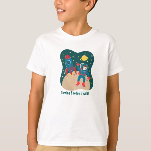 Astronaut kind op het verjaardagsfeestje van de ma t-shirt (Voorkant)