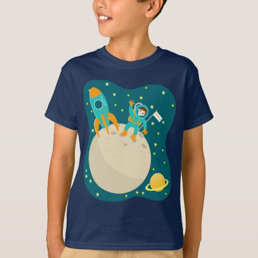 Astronaut kind op het verjaardagsfeestje van de ma t-shirt (Voorkant)