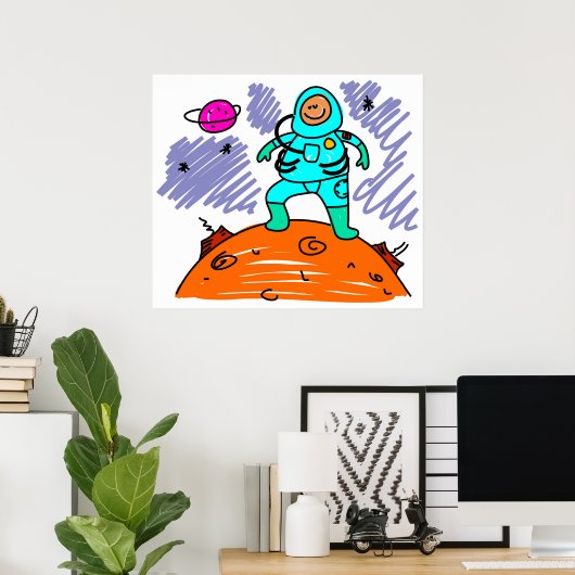 Astronaut Kind Poster (Thuiskantoor)
