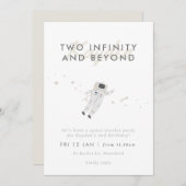 Astronaut Kinder Ruimte 2e Verjaardagsfeestje Uitn Kaart (Voorkant / Achterkant)