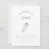 Astronaut Kinder Ruimte Verjaardagsfeestje Uitnodi Kaart (Voorkant)