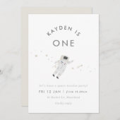 Astronaut Kinder Ruimte Verjaardagsfeestje Uitnodi Kaart (Voorkant / Achterkant)