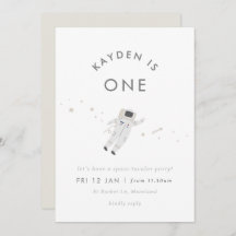 Astronaut Kinder Ruimte Verjaardagsfeestje Uitnodi