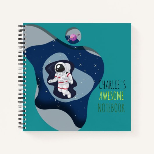 Astronaut kindermaatinrichting notitieboek (Voorkant)