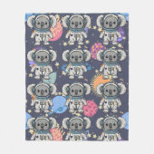 Astronaut Koala Cartoon Patroon Fleece Deken (Voorkant)